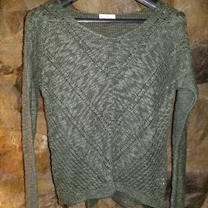 Green Open Knit Sweater